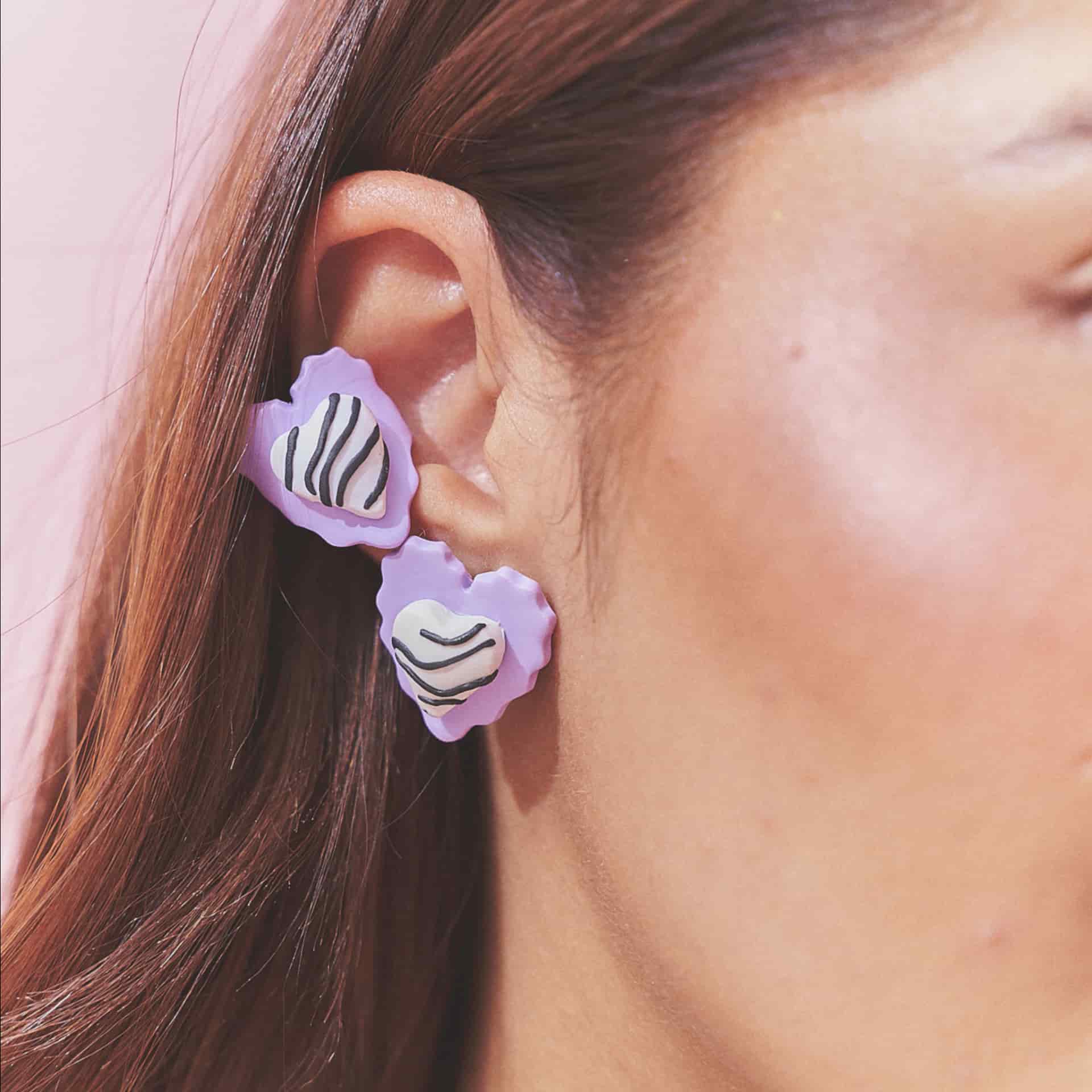 Aretes Corazón Rayado Mix Mini - miniatura 15
