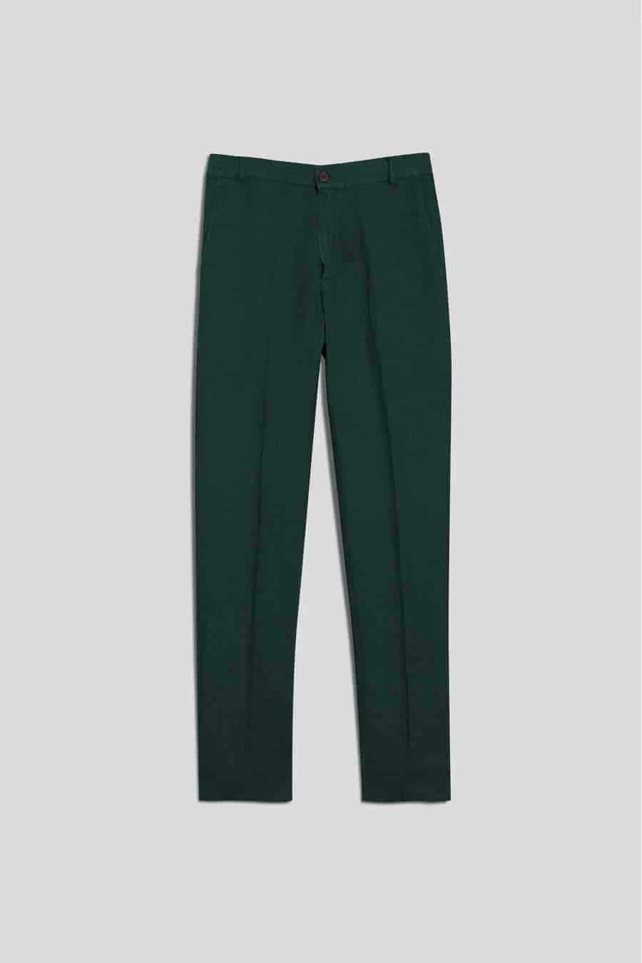 Men's linen pants dark green donato - miniatura 1