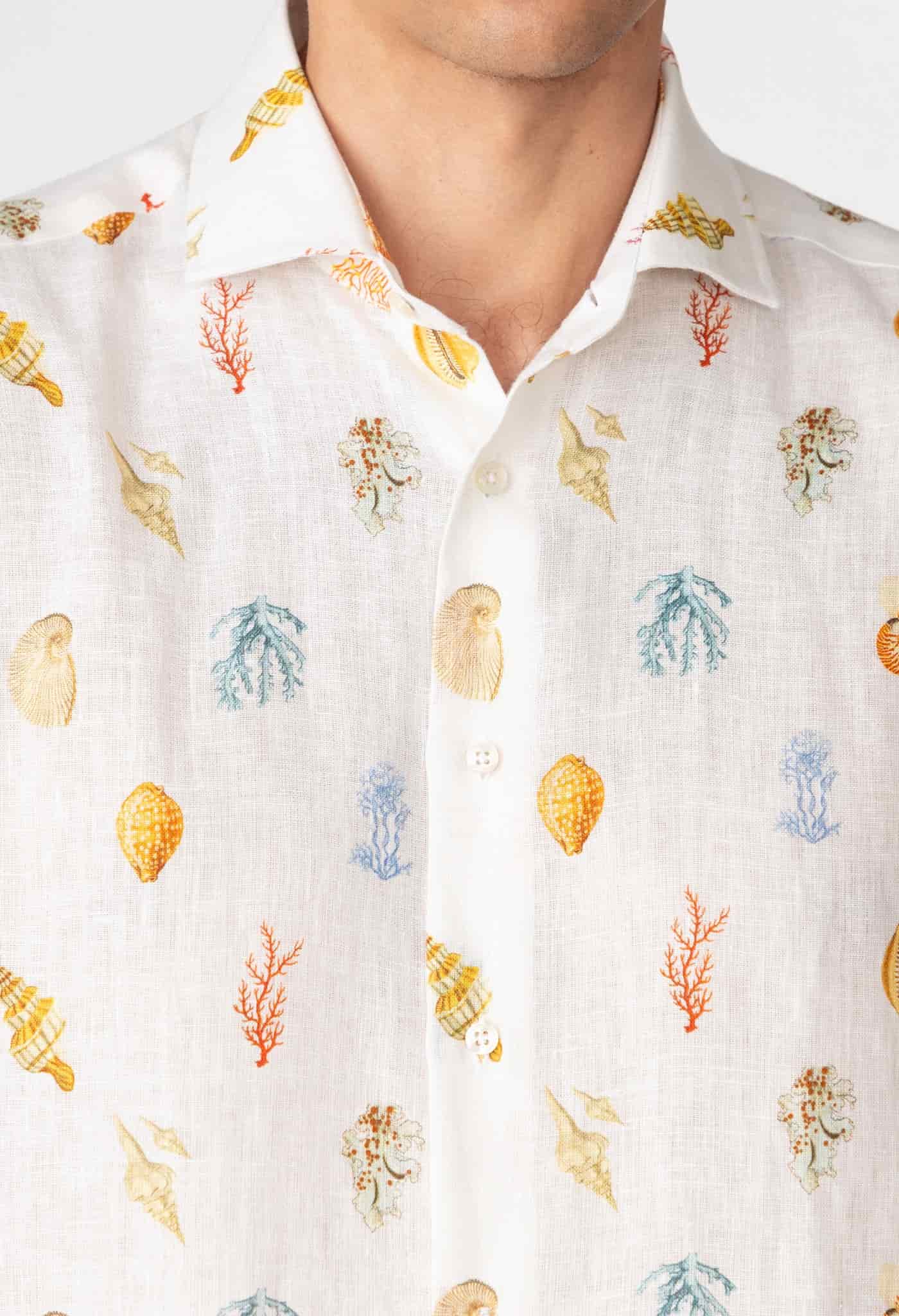 Men's linen shirt white conseil - miniatura 4