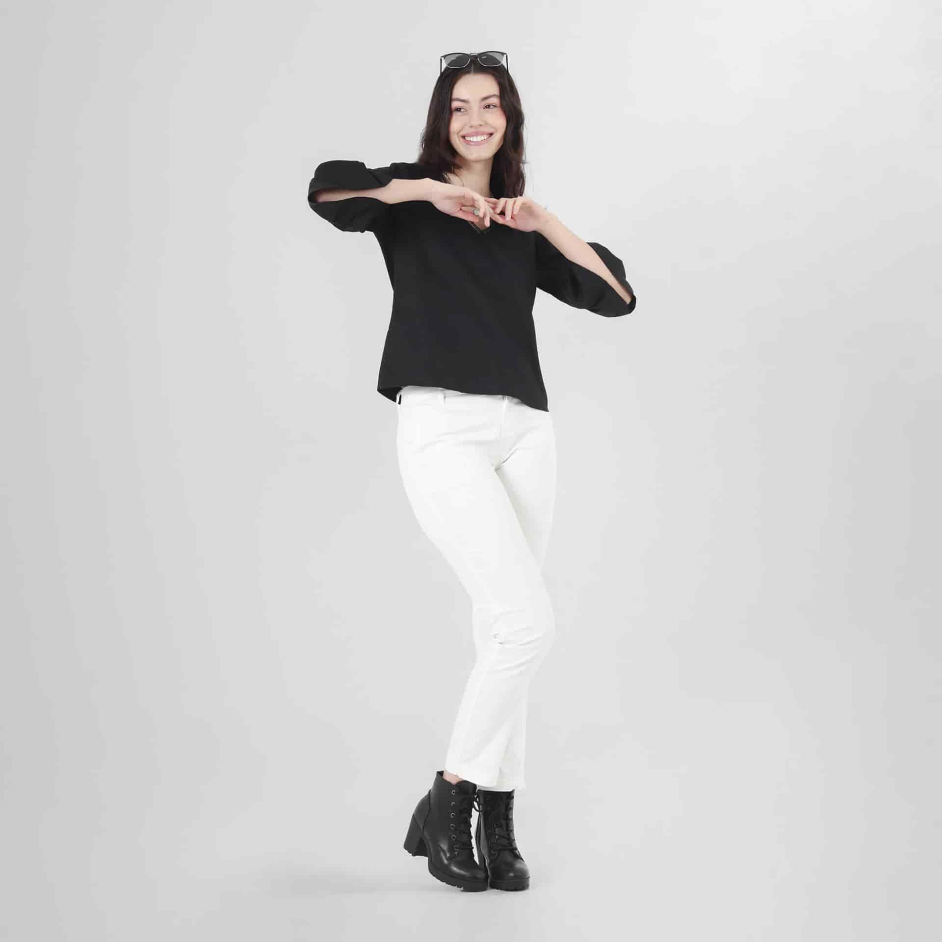 Blusa Cuello V Manga 3 Cuartos - miniatura 14