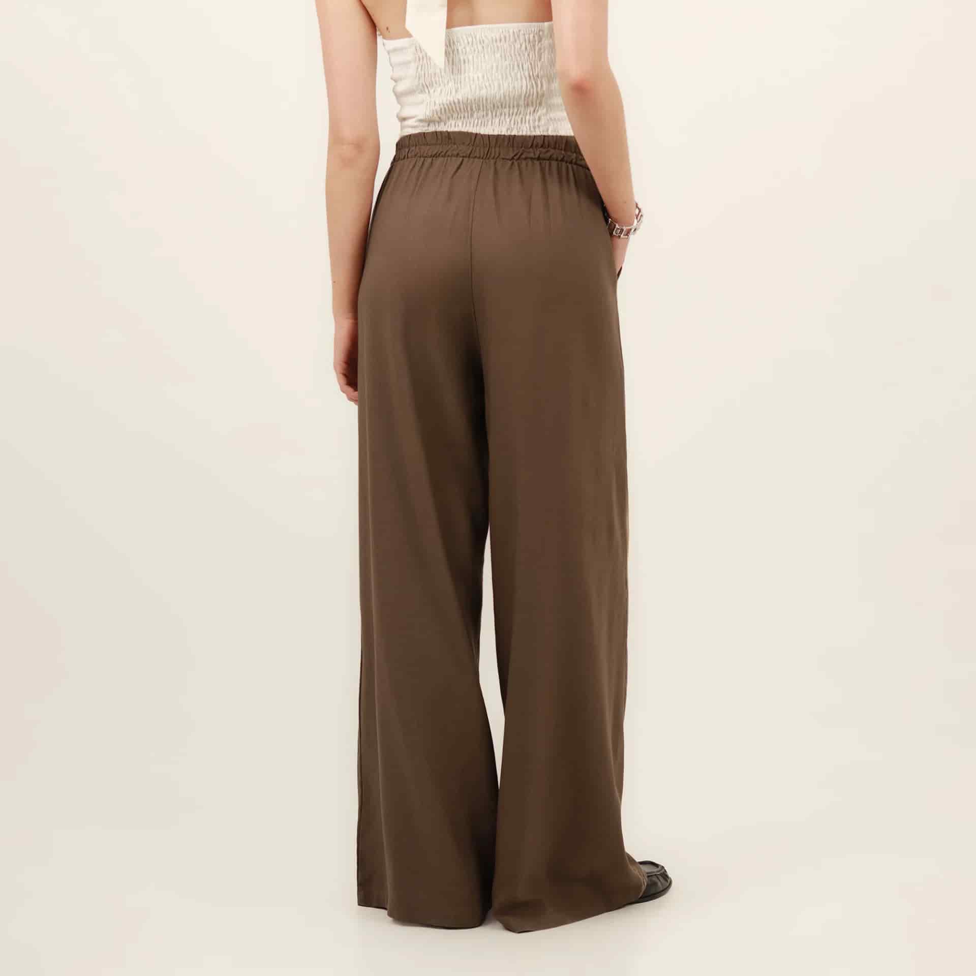Pantalón palazzo bota ancha con elastico en cintura - miniatura 12