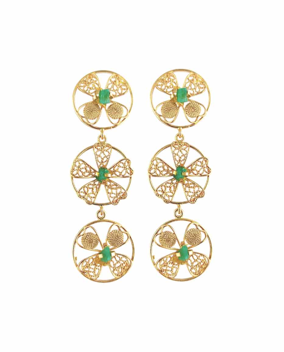 Aretes tripe circulo en filigrana Celina - miniatura 1