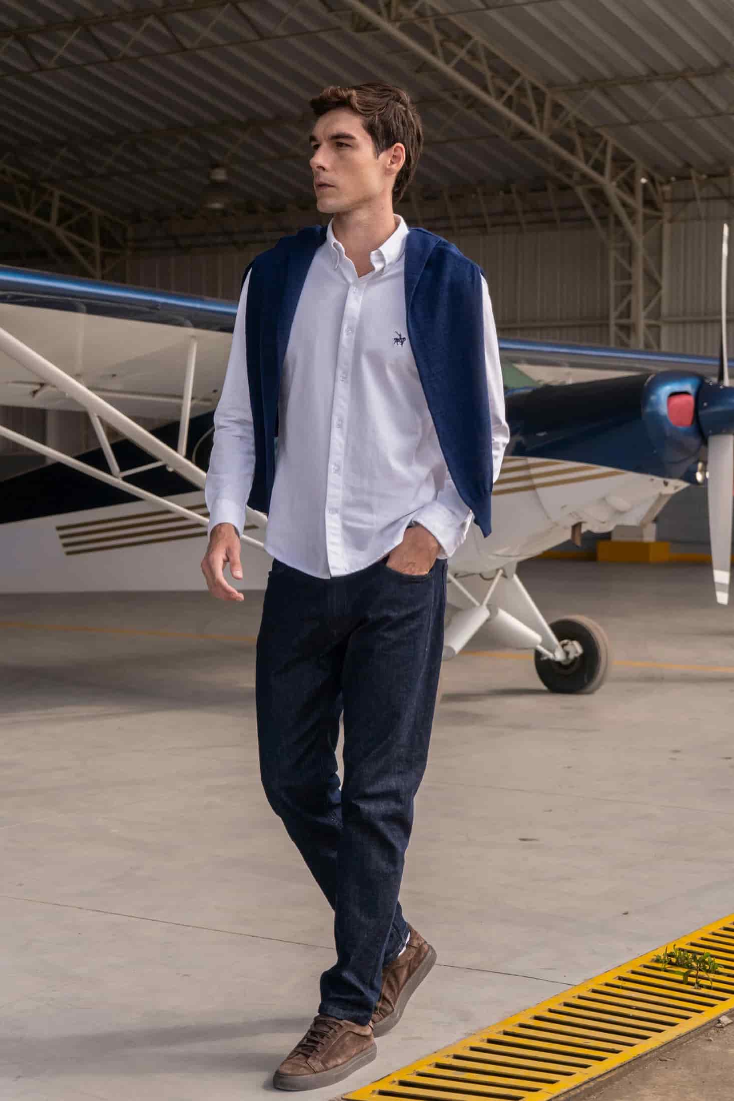 Camisa Micro Pique Hombre Blanco - miniatura 2