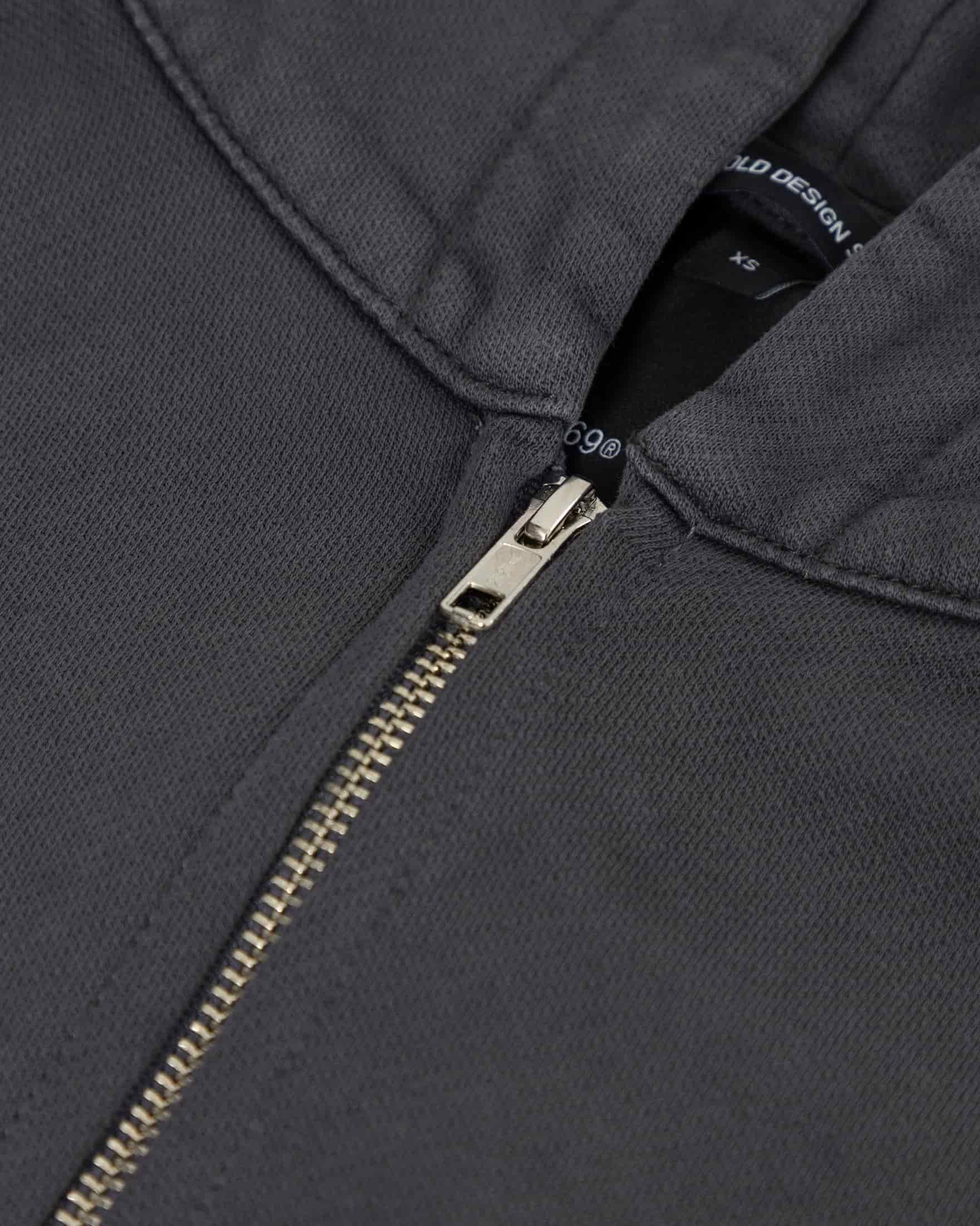 Line Basic Boxy Fit Zip Up Hoodie Dark Gray - miniatura 6