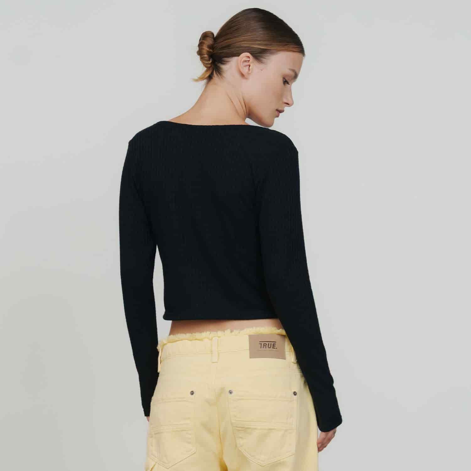 Knit LS Tee - Black - miniatura 3