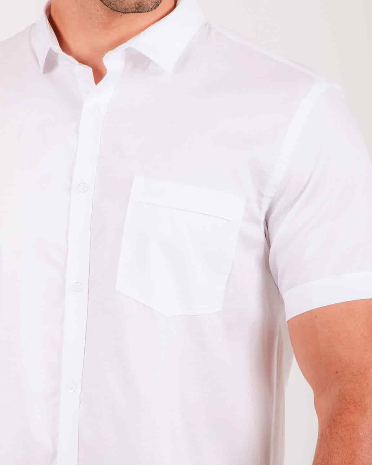 Camisa blanca manga corta para hombre - miniatura 9