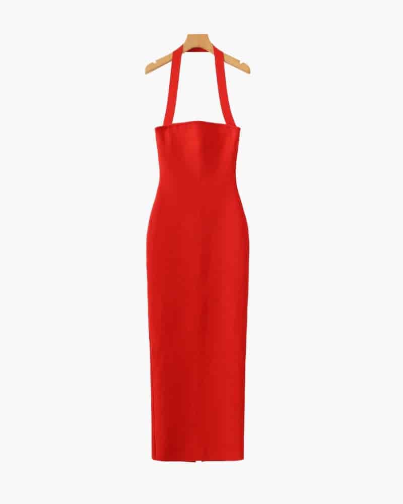 Halter Neck Slim Fit Maxi Dress - miniatura 4
