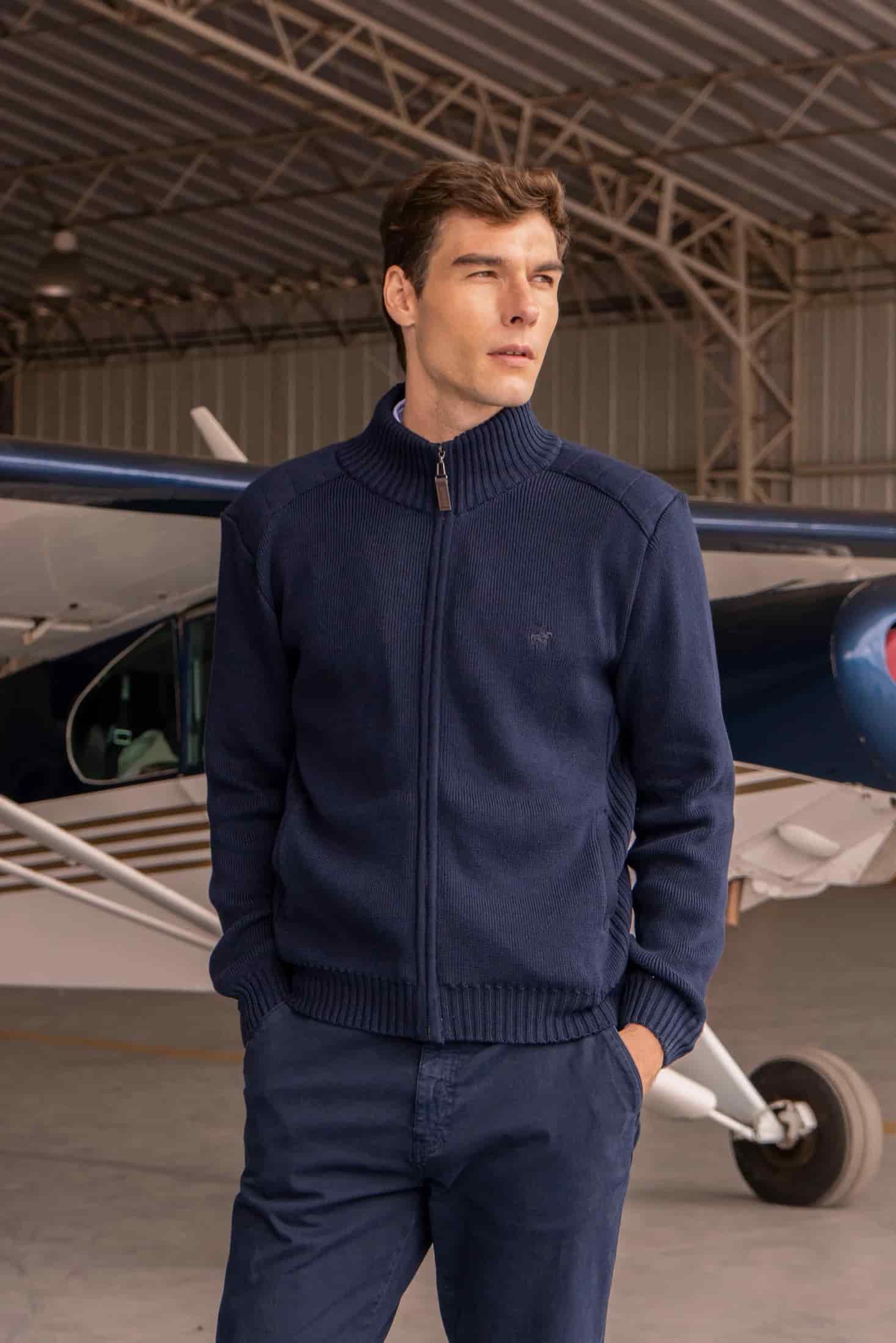Fullzip Beckett Hombre Azul Oscuro - miniatura 1
