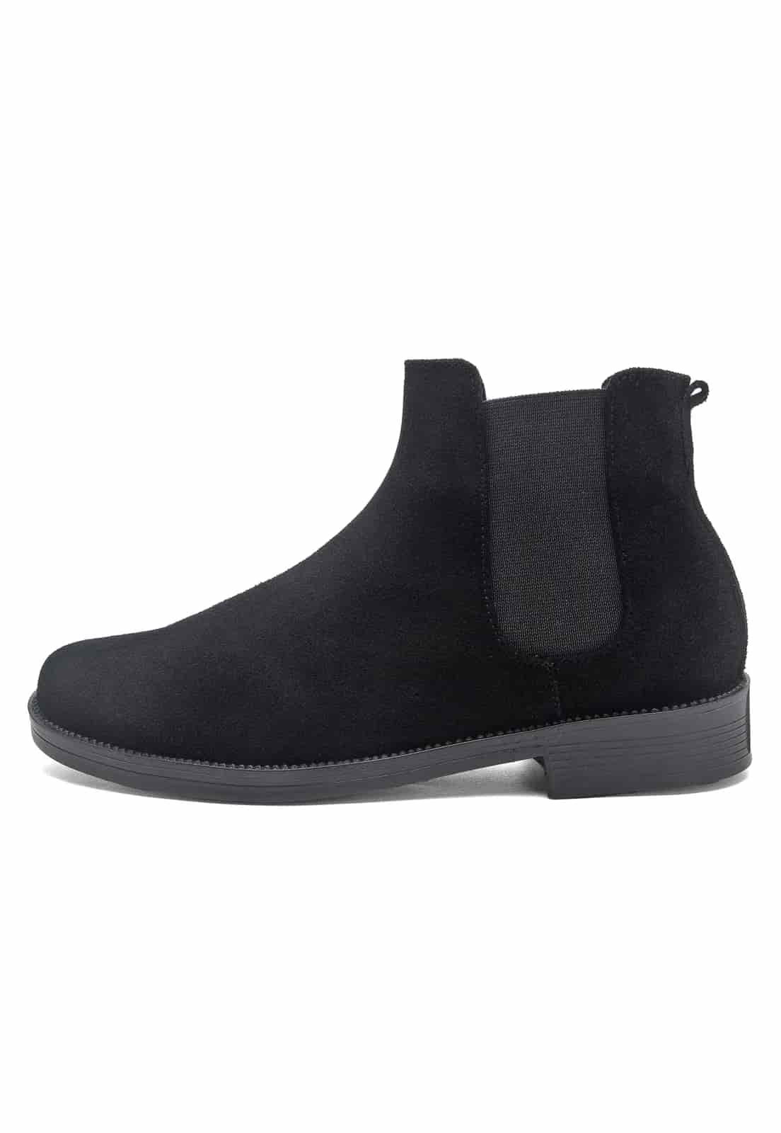 Botines chelsea negros en gamuza. - miniatura 3