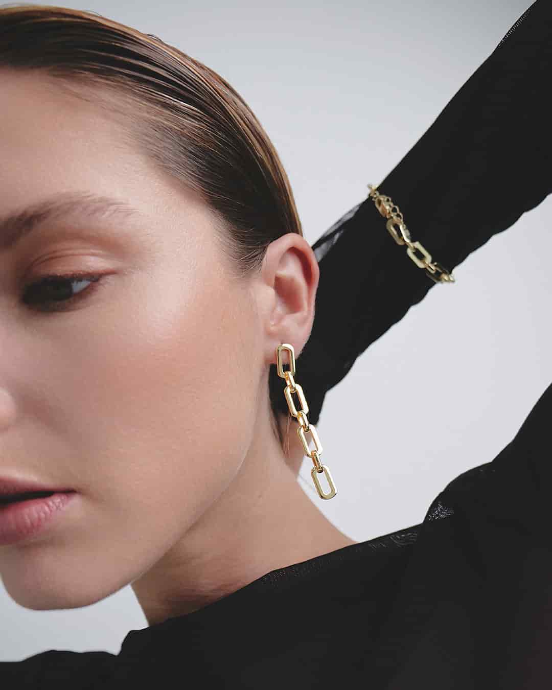 Aretes Eslabones Oro - miniatura 4