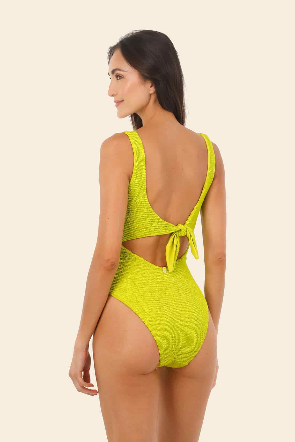 Textured Wave Earthy Green Twix One Piece - miniatura 4