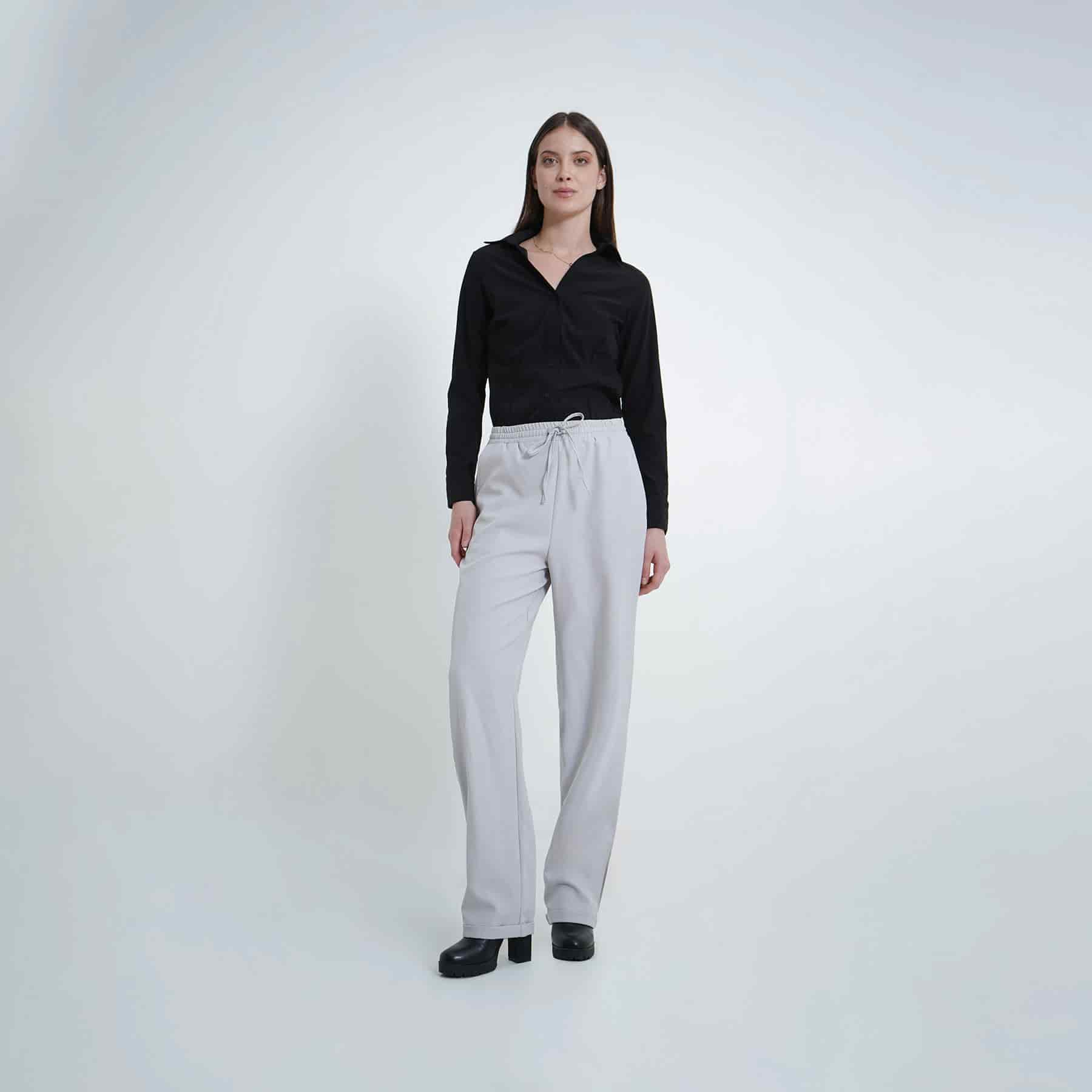 Pantalón recto con elastico y cintura - miniatura 2