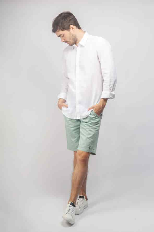 Camisa Lino Blanca a blanca sin boton - miniatura 2