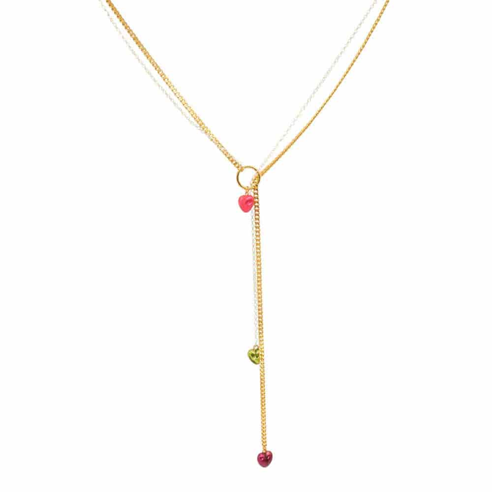 Cadena Steel Hearts Long Gold & Silver - miniatura 1