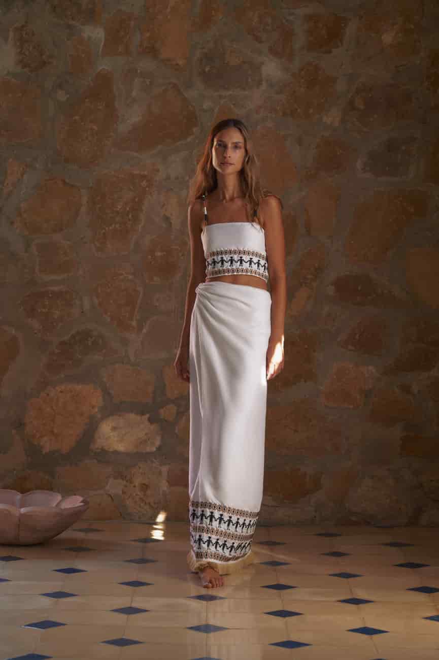 Guainia Linen Top / White Embroidered - miniatura 2