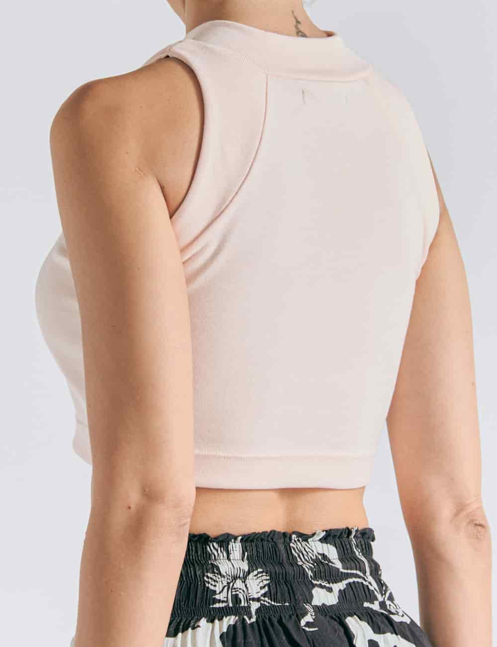 Crop Top Raglan  palo de rosa Mujer - miniatura 3