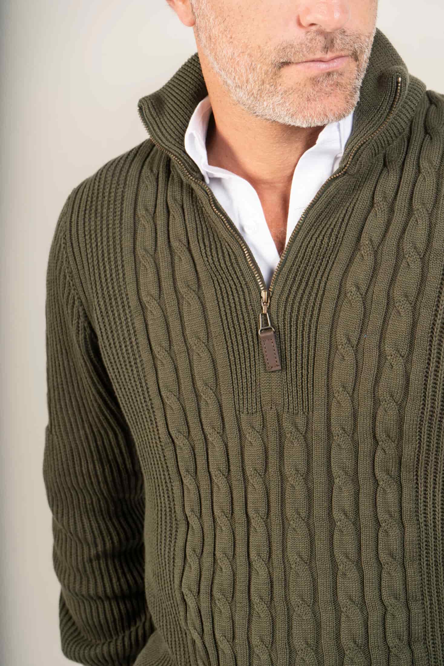 Suéter Halfzip Highland Hombre Verde Militar - miniatura 7