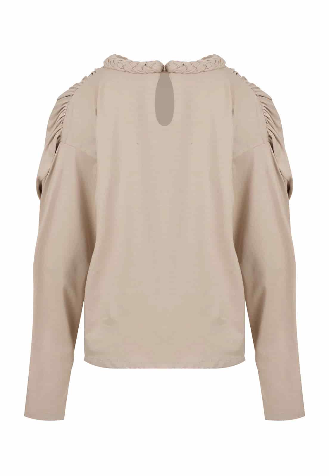BRAIDED NECKLINE T-SHIRT - miniatura 1