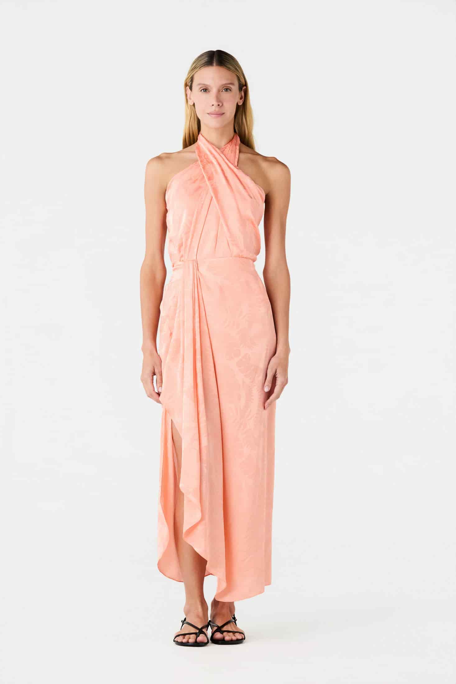 Cayetana Silk Jacquard Blouse / Peach - miniatura 2