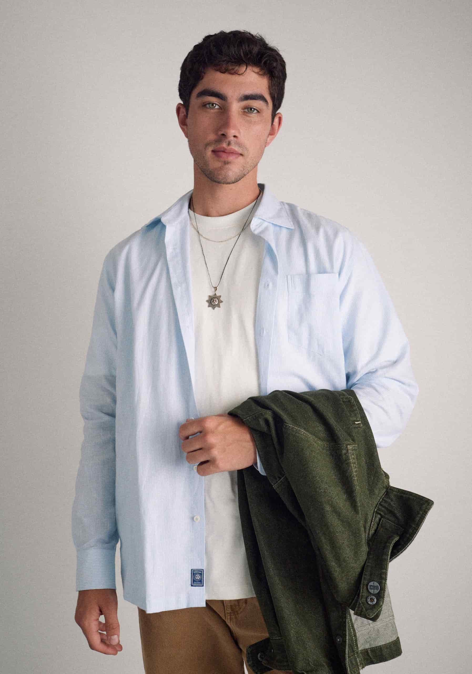 Camisa H CI Jamaica Rayas Delg Azul Claro - miniatura 3