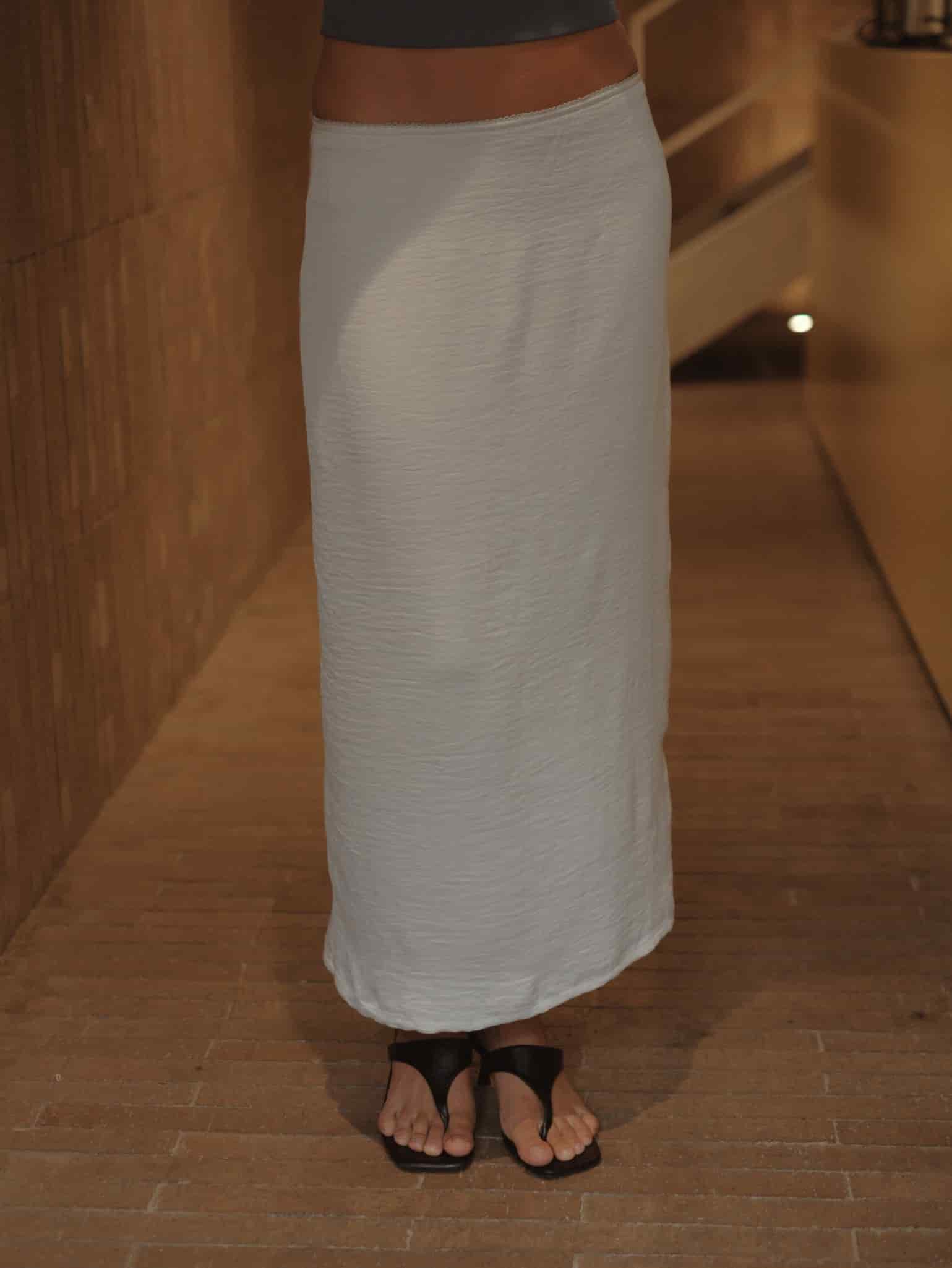 SOFT LONG SKIRT - GRAY - miniatura 2