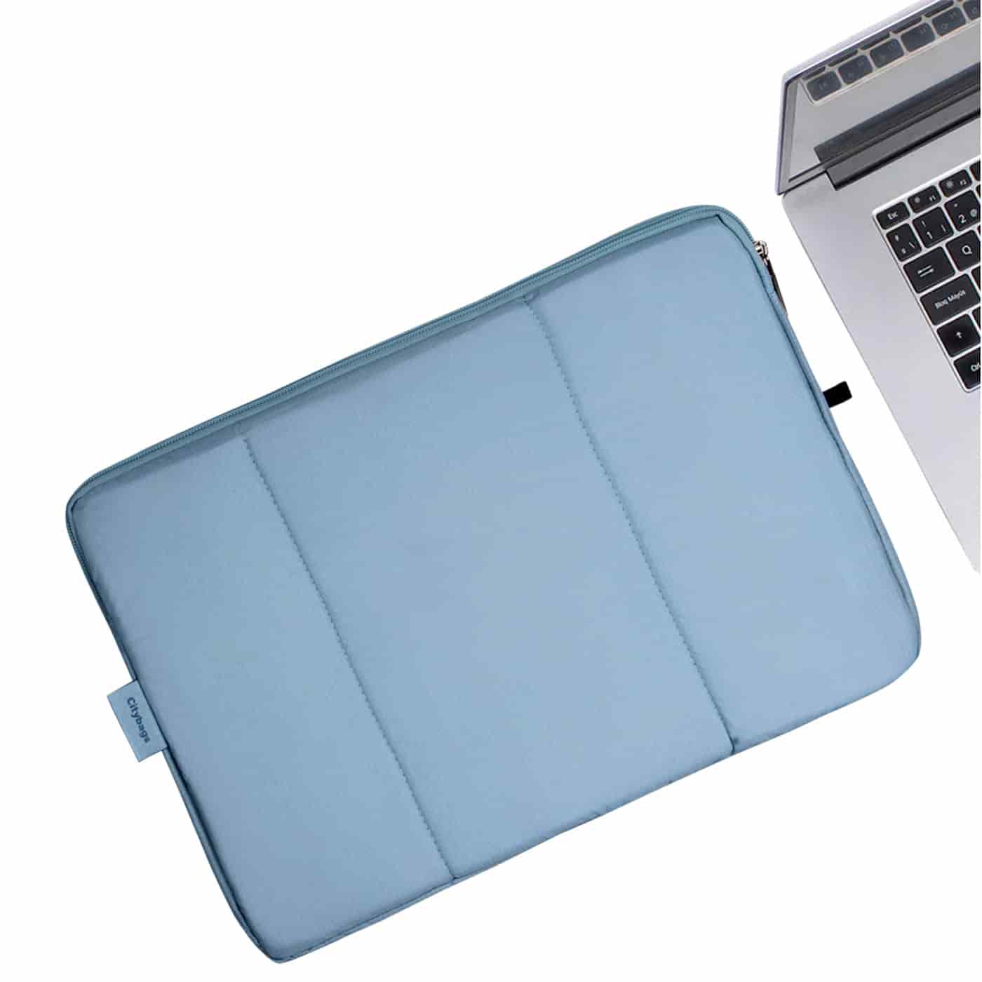 Estuche Laptop pequeño Citybags Azul Claro 33x23x2 - miniatura 3