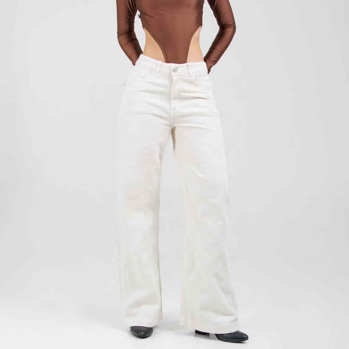 Jean Wide Leg Marfil Ax-3107 Rigido Premium - miniatura 4