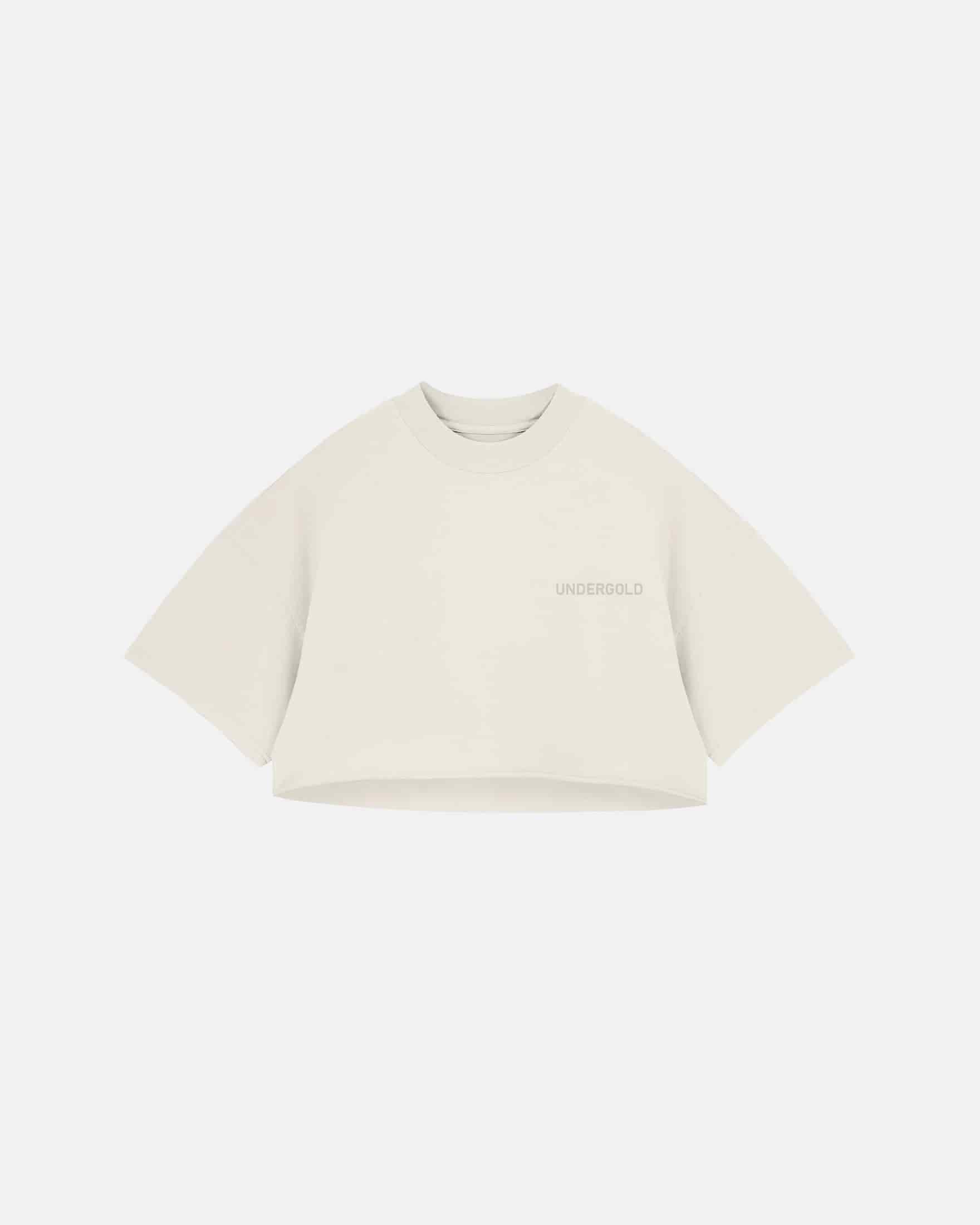 Line Logo Crop Top Cream - miniatura 3