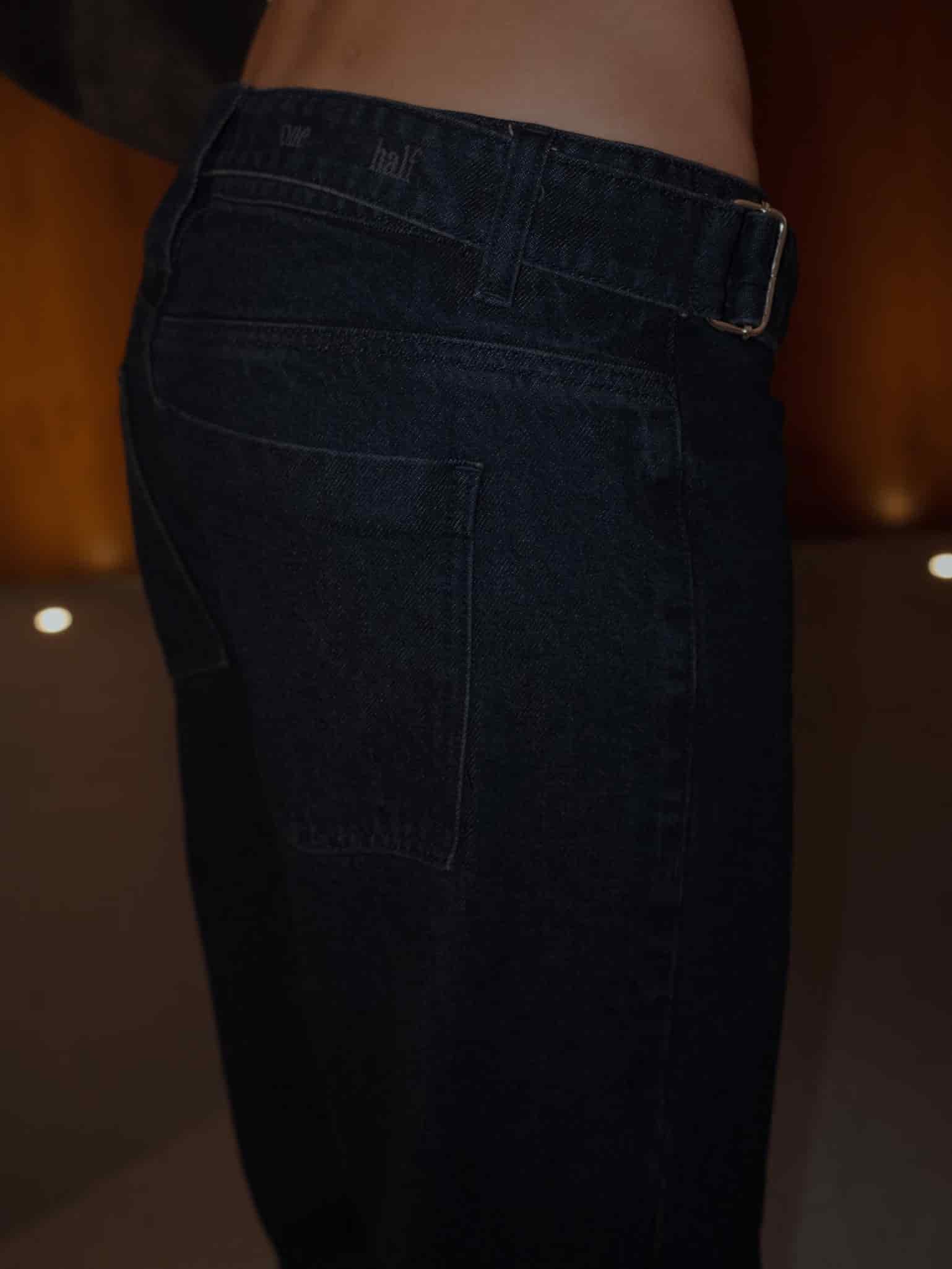 REMAKE WIDE LEG BELT JEAN - RAW DENIM - miniatura 11