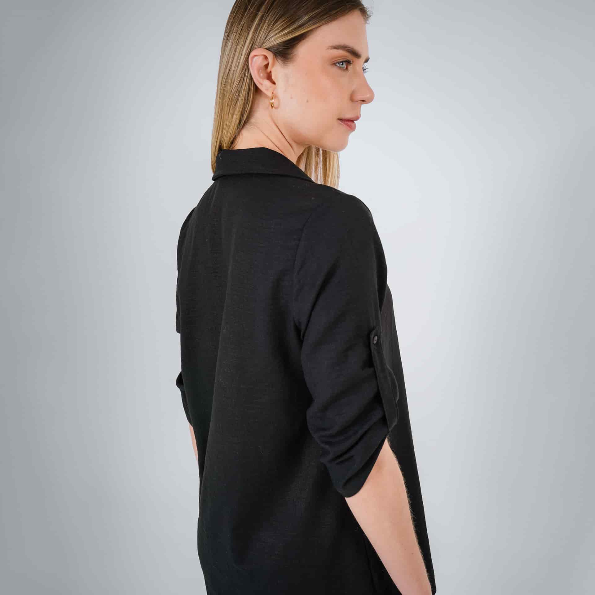 Blusa Cuello Camisero Manga 3/Cuartos - miniatura 5