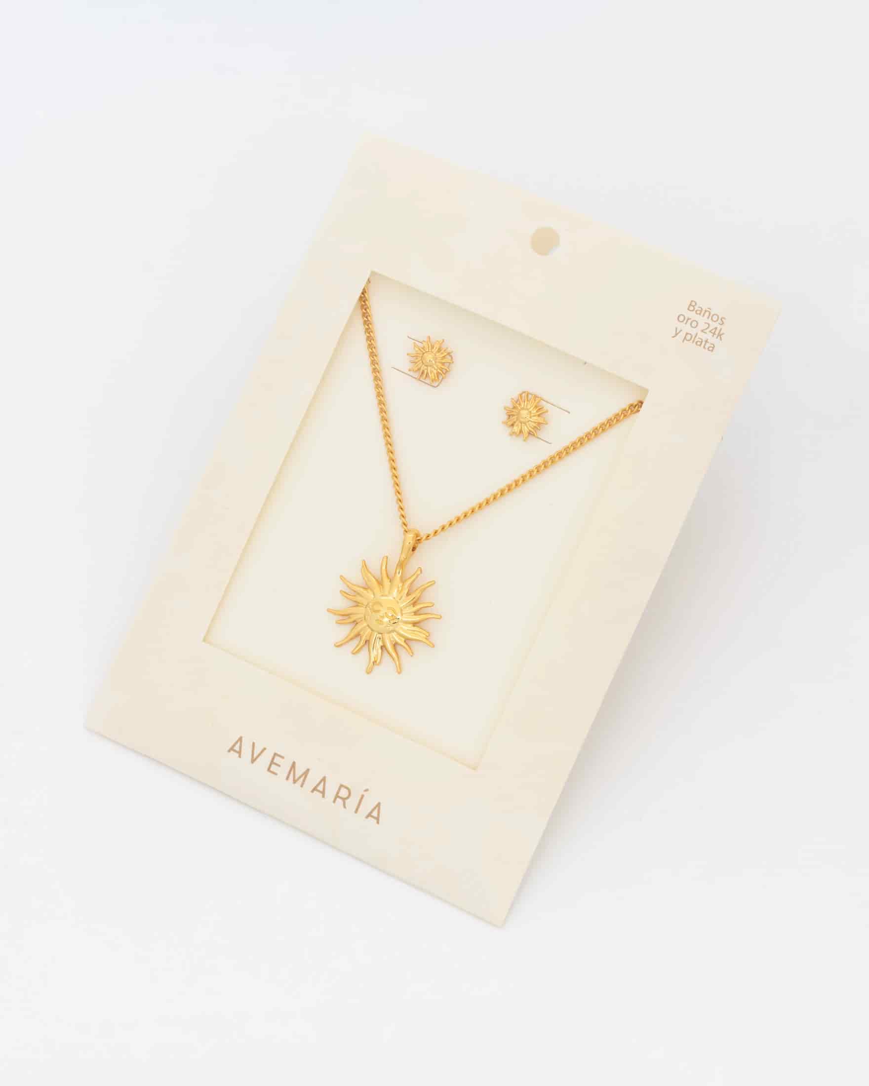 Set Collar + Aretes Sol - miniatura 1