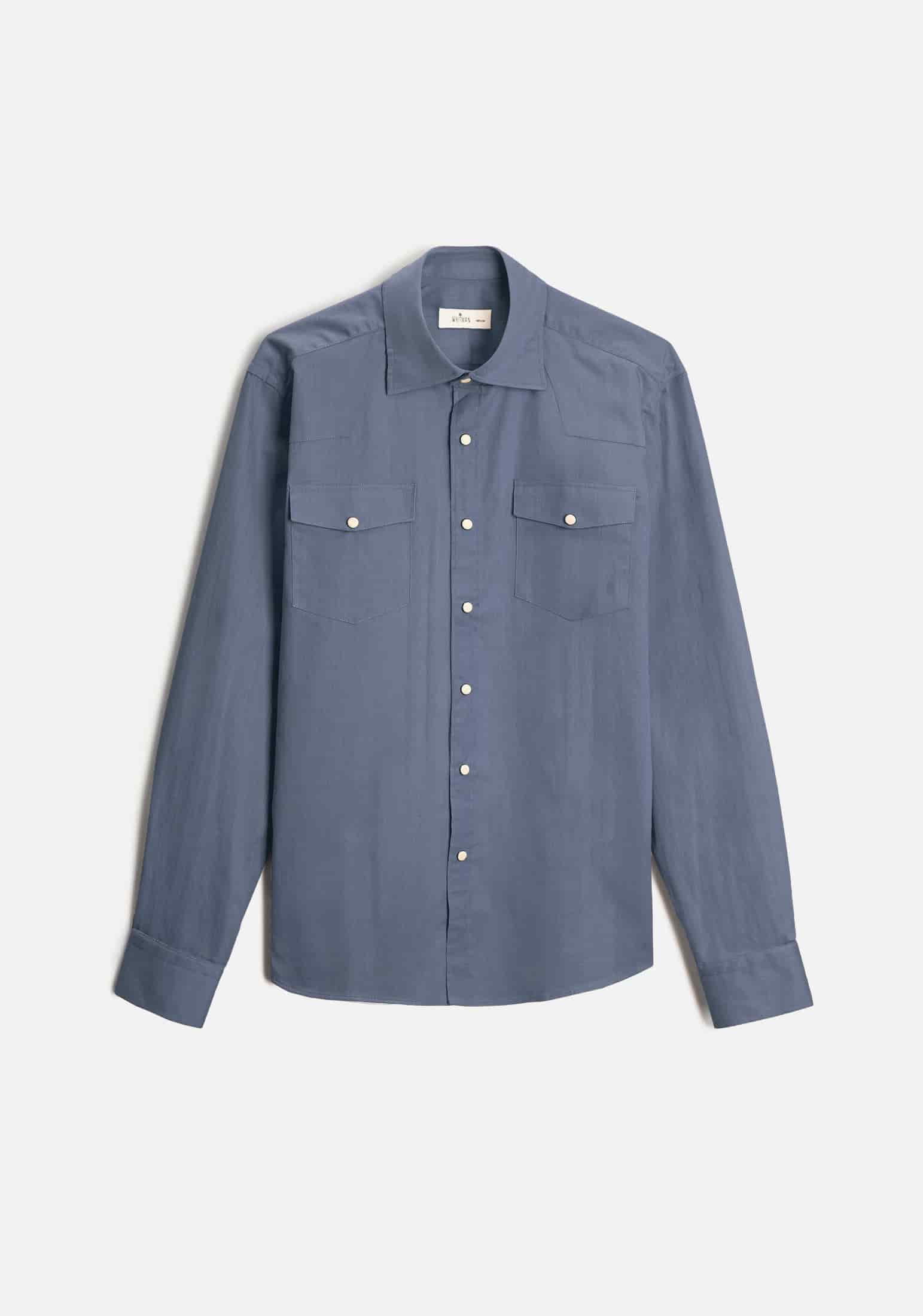 Camisa H Desert Bols Azul Med - miniatura 1