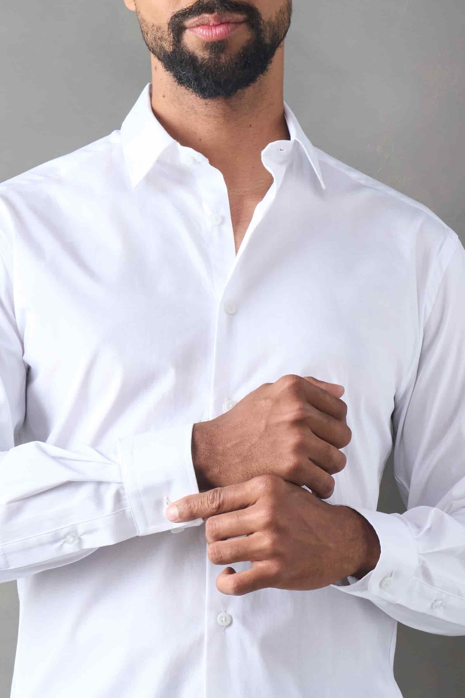 Camisa manga larga slim fit blanco - miniatura 3