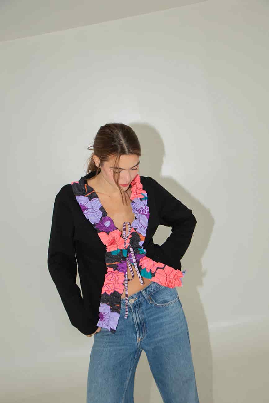 Black Sweat Cardigan - miniatura 1