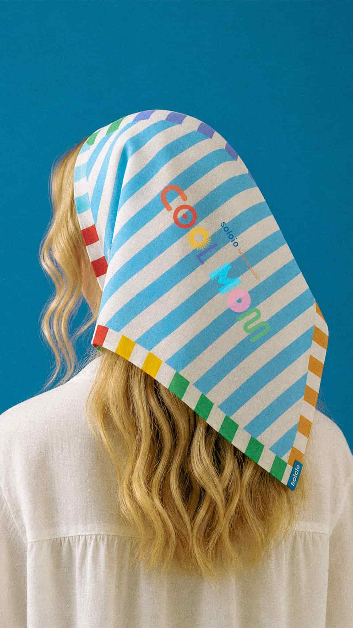 Women's cotton silk square scarf large "Cool Mom" - miniatura 4