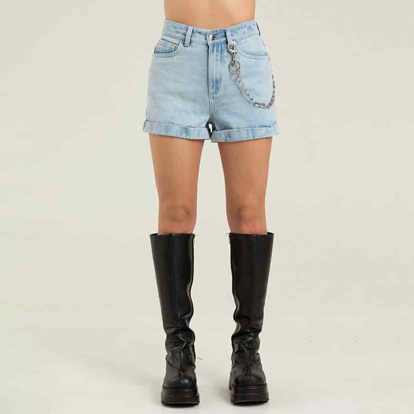 LIGHT WASH DENIM SHORT - miniatura 1