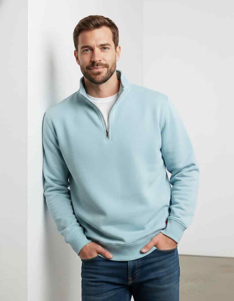 Buzo cuello alto hombre Azul Celeste - miniatura 1