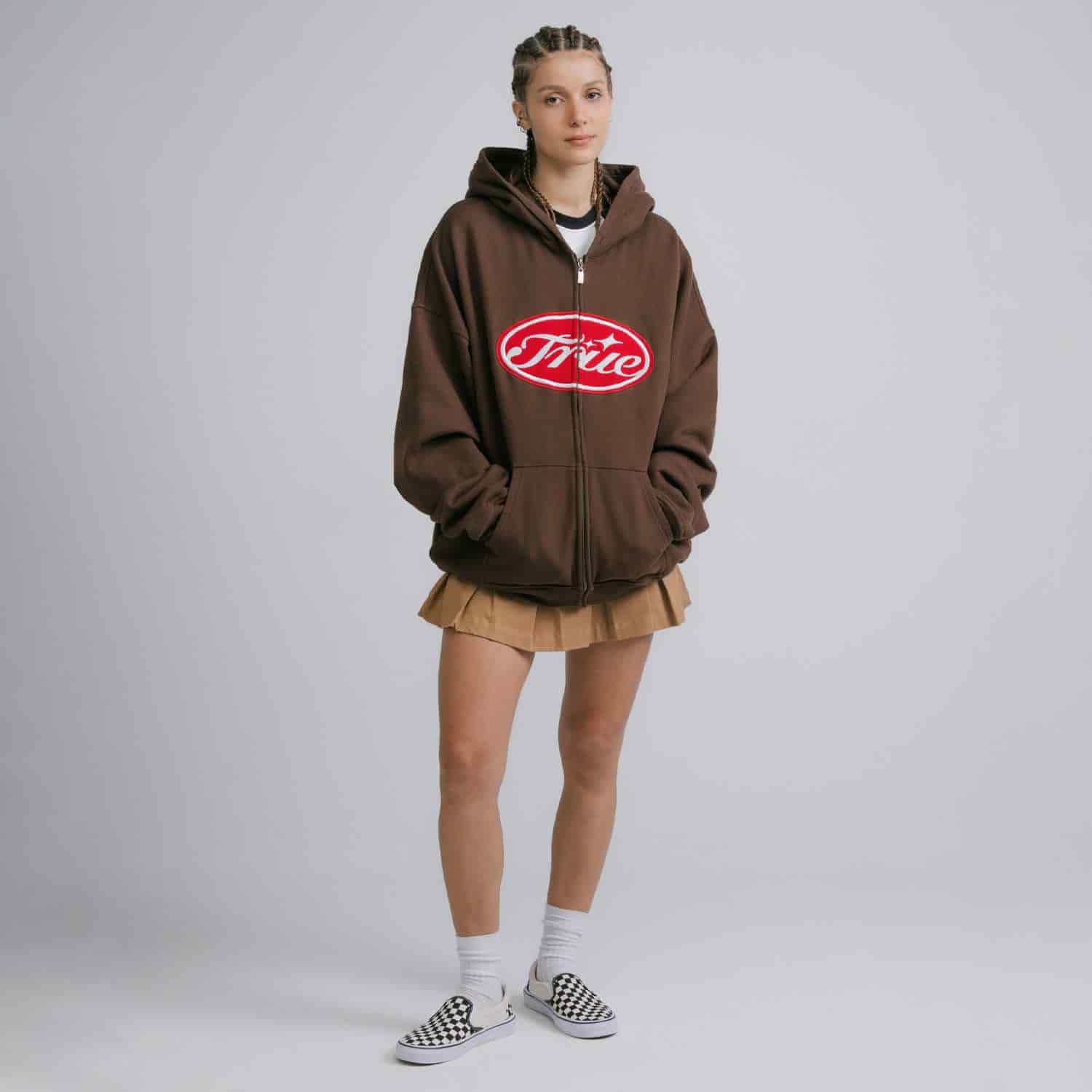 True Stamp Zipper Hoodie - Brown - miniatura 6