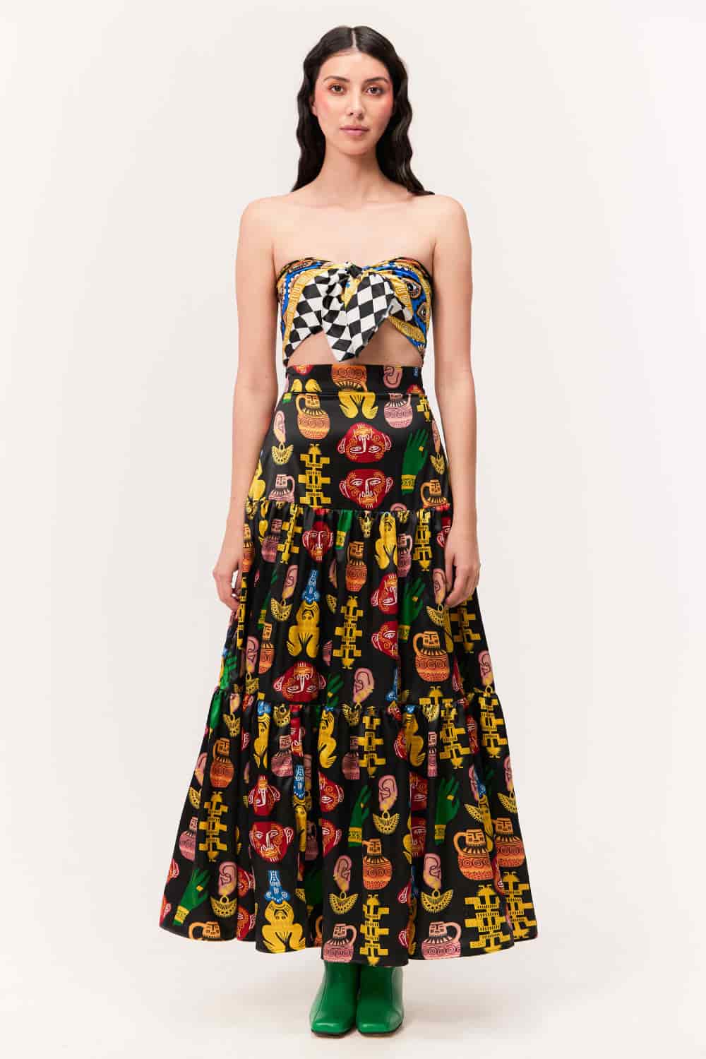 Maxi Falda / Estampado Figuras Sentido Precolombino - miniatura 1