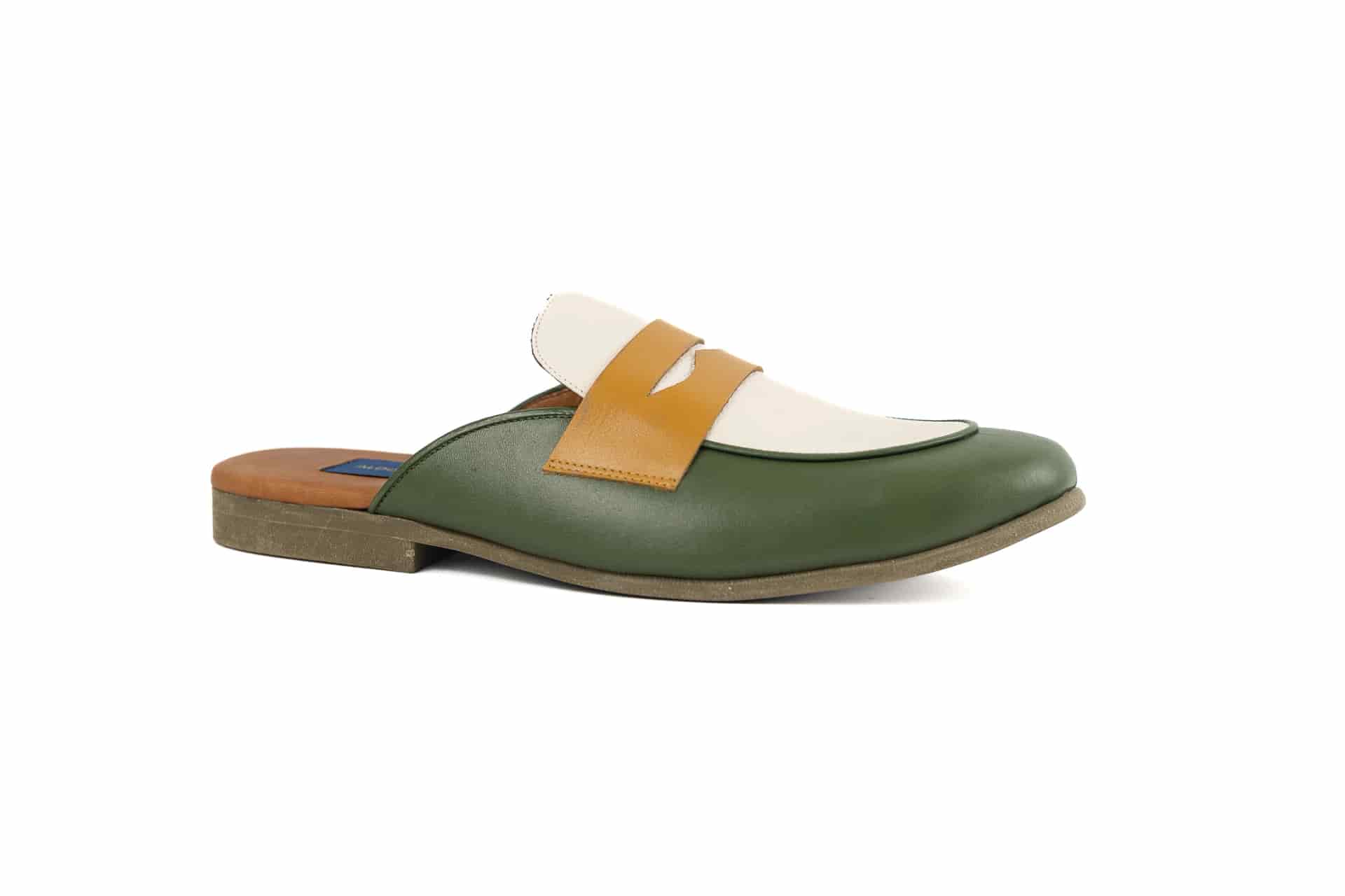 LOAFERS MULES EN VERDE CON AMARILLO - miniatura 1