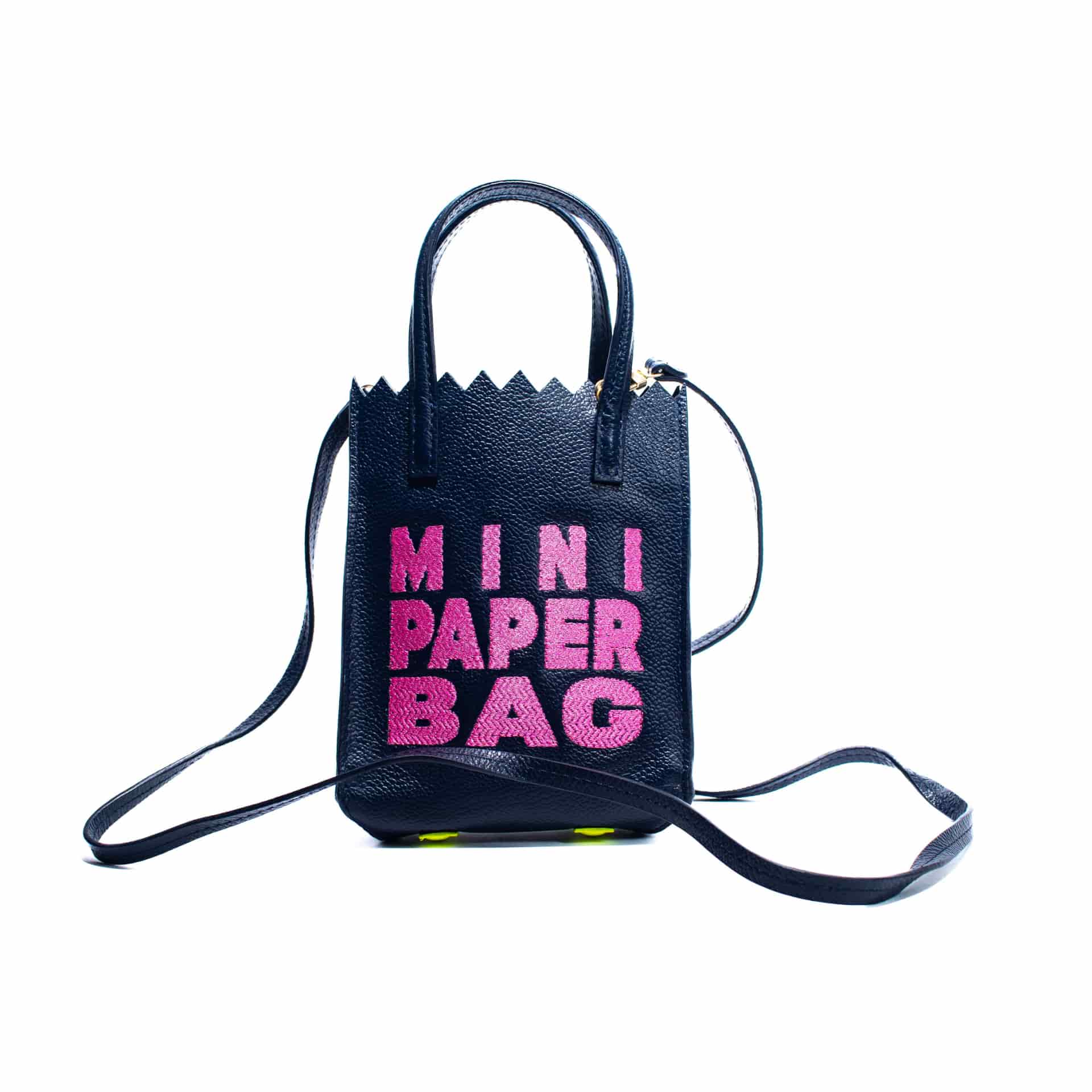 Mini Paper Bag - Navy Blue - Bubblegum Pink - miniatura 1