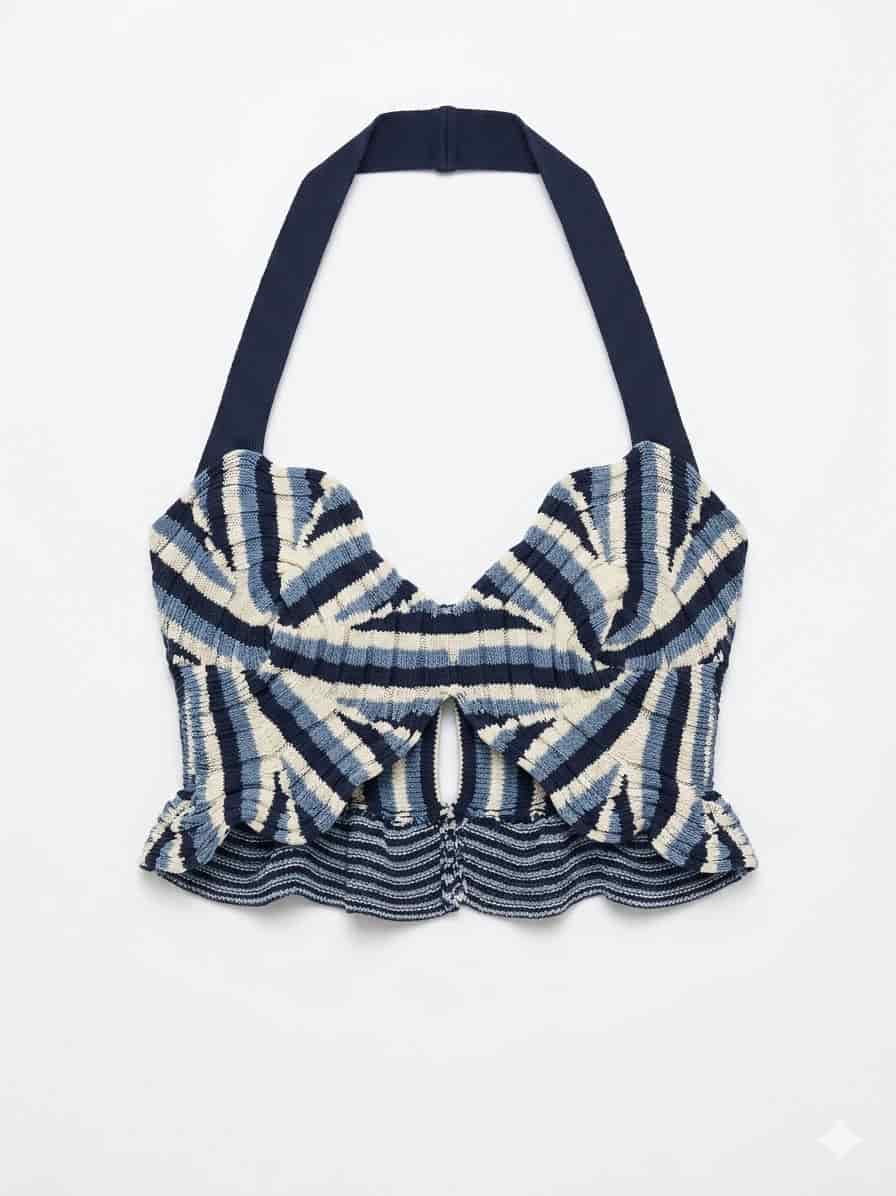 ASTRID TOP BLUE STRIPES - miniatura 1