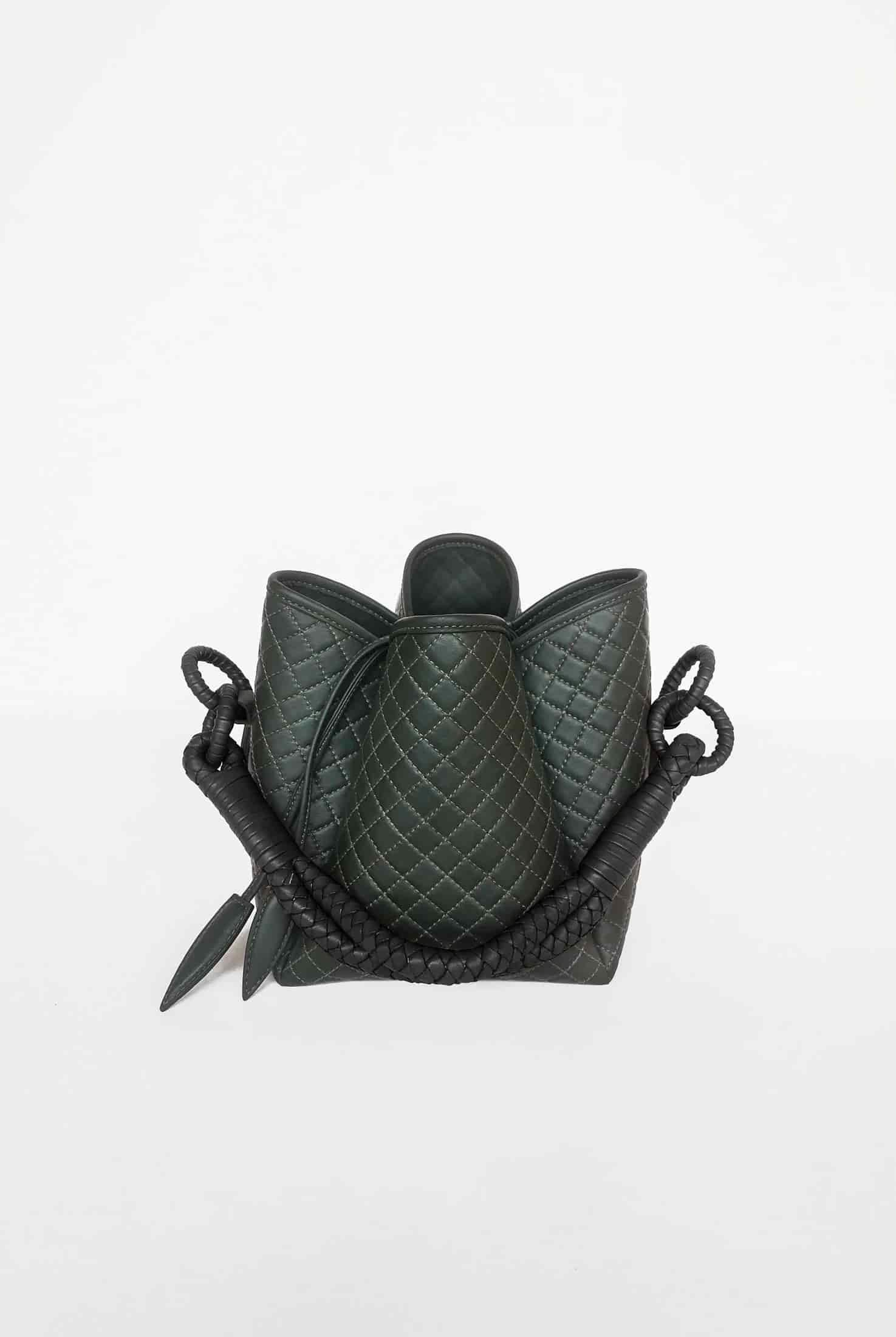 Tulip Mini Bucket Bag, Green & Black - miniatura 1