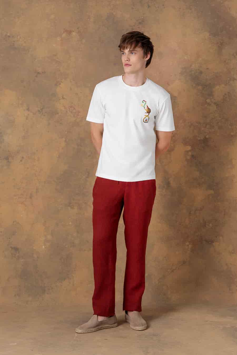 Men's cotton t-shirt satyr white - miniatura 3