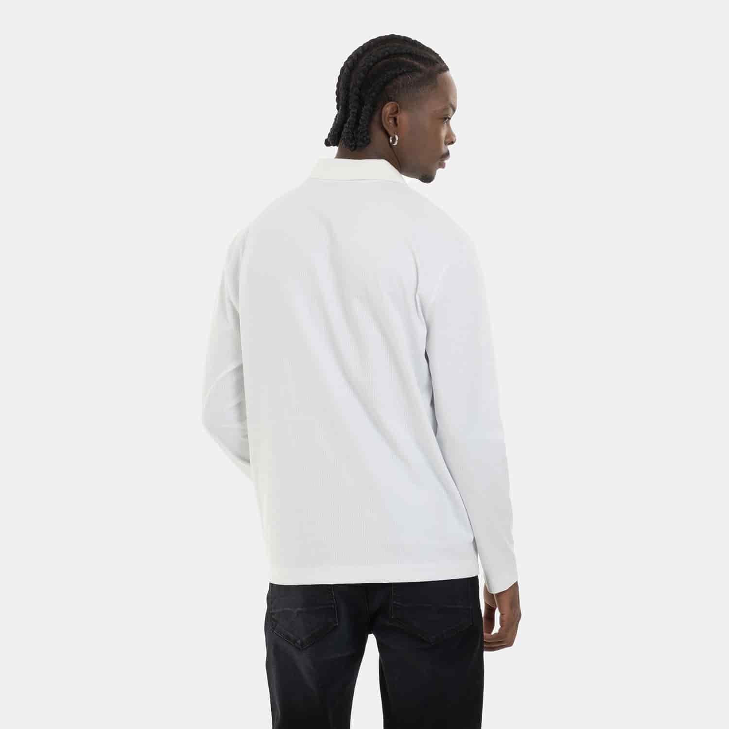 Zip Polo Sweatshirt White - miniatura 3