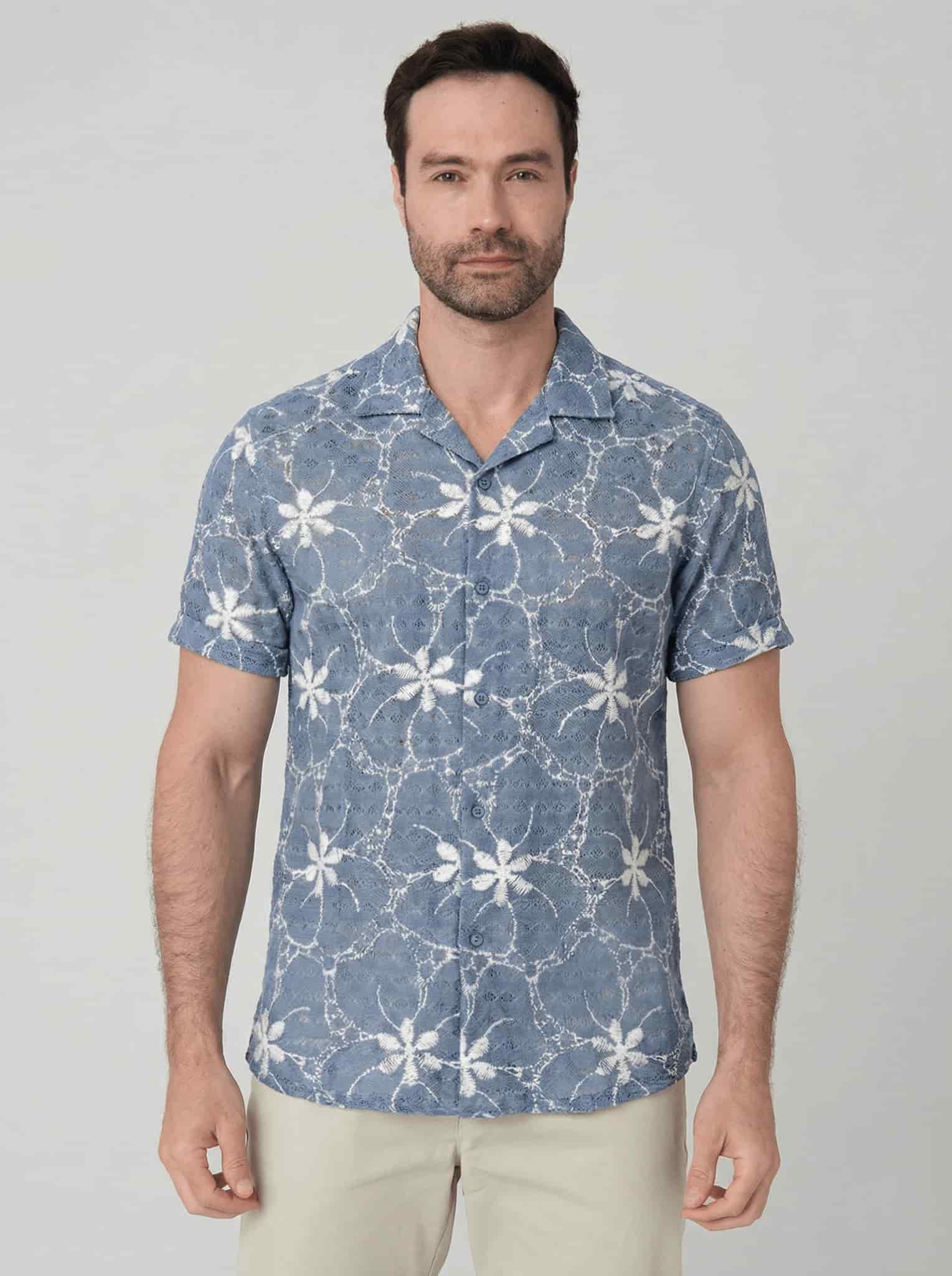 Camisa manga corta en Ojalillo para hombre Jon Sonen 027225018 - miniatura 1