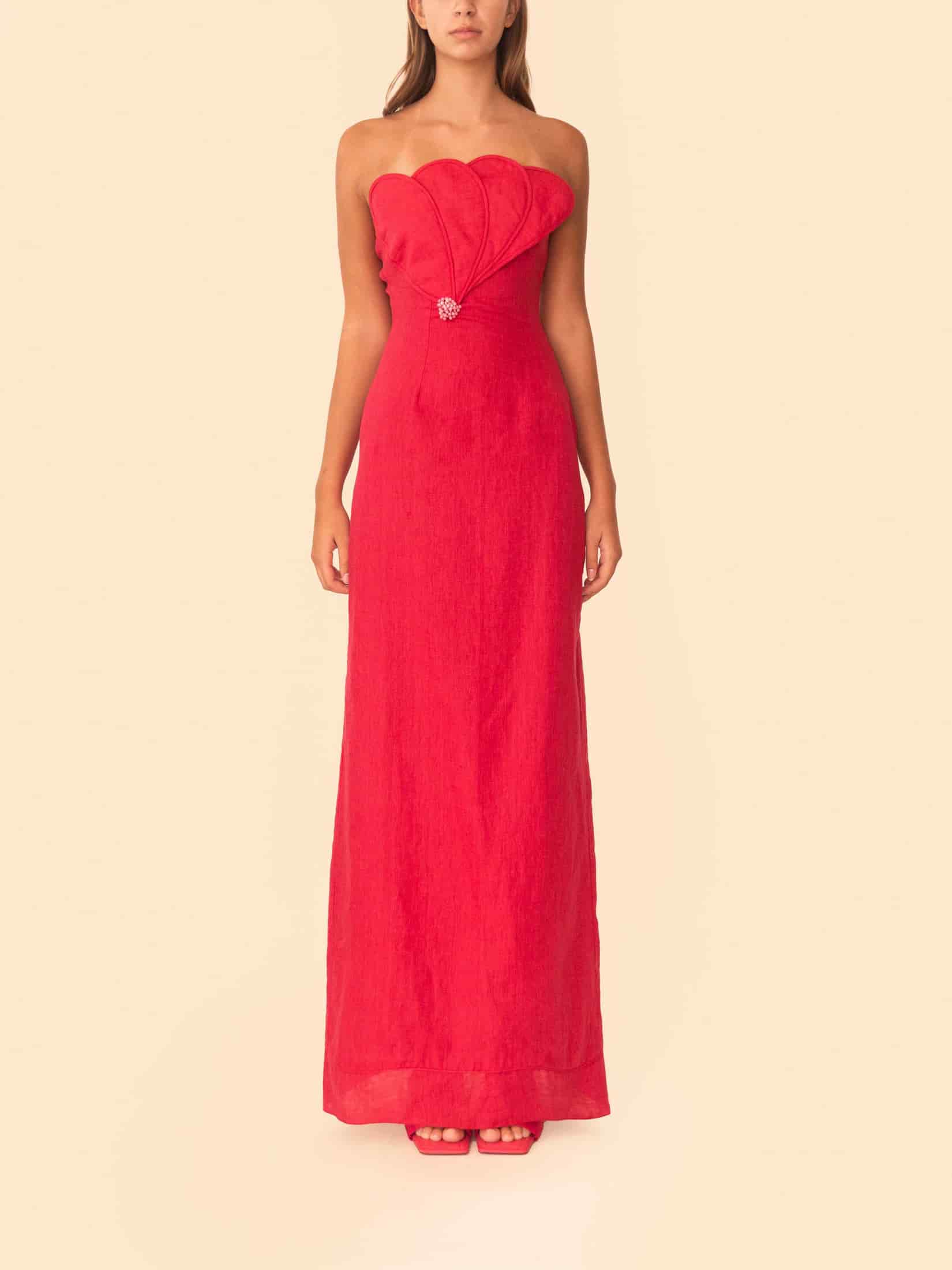 BIANCA DRESS CHERRY RED - miniatura 1