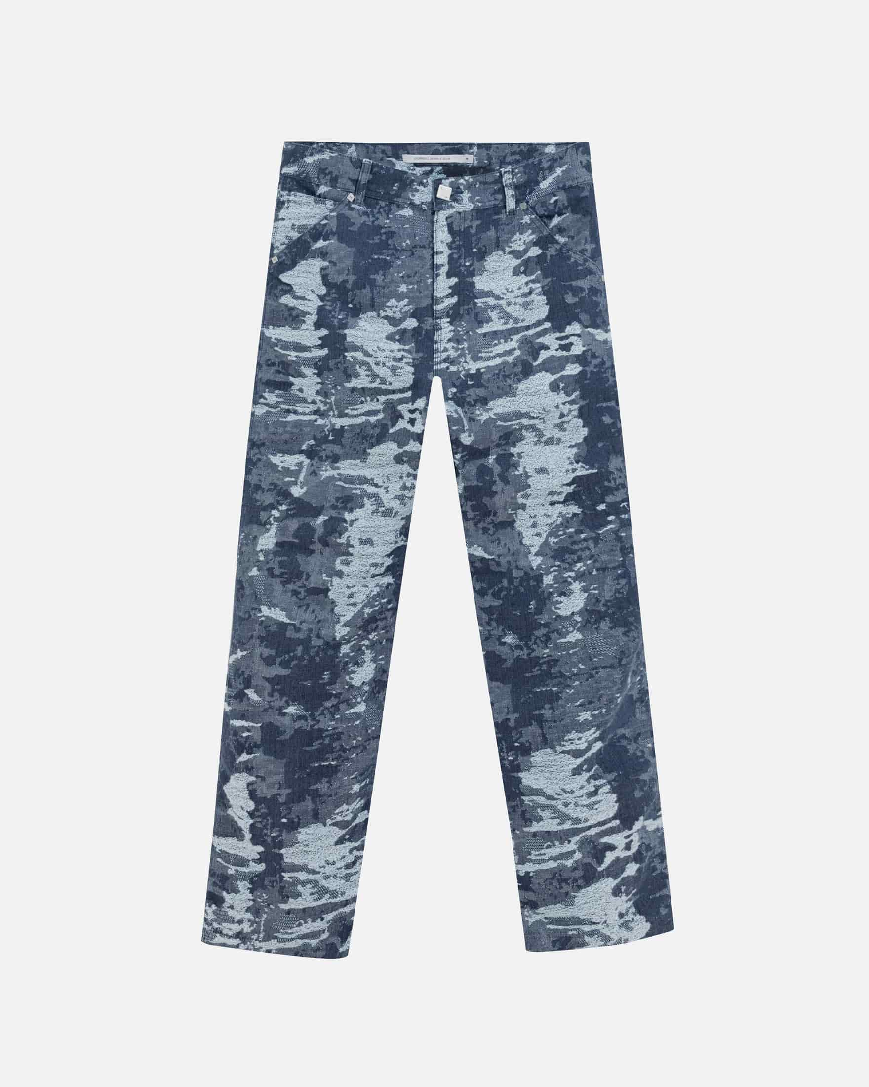 Capsule Basic Jacquard Wide Jeans Cammo Blue - miniatura 1