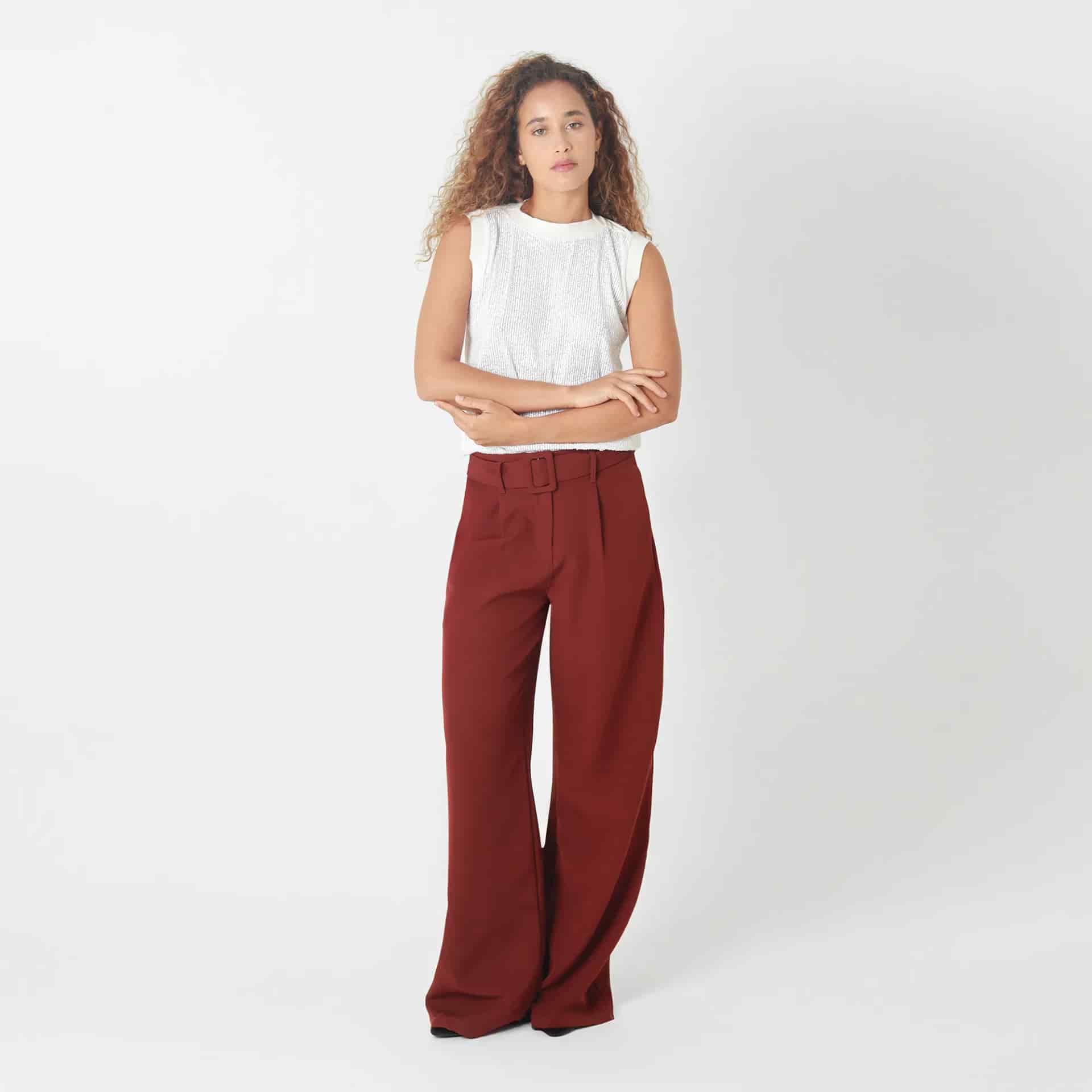 Pantalon Tiro Alto Bota Palazzo - miniatura 1