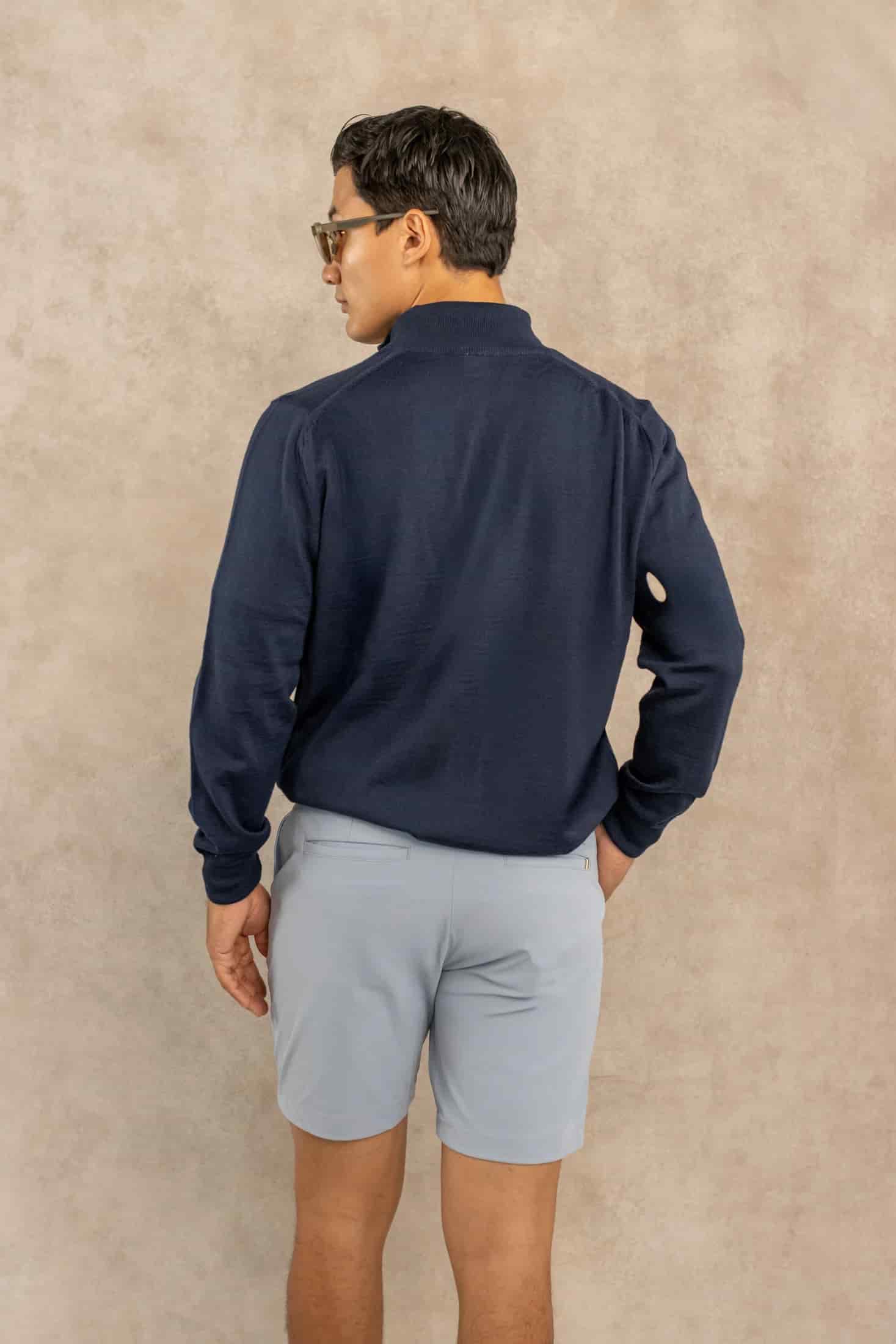 Halfzip Merino Antiarrugas Azul Oscuro - miniatura 4